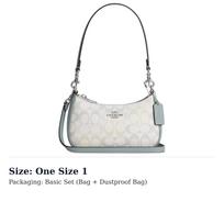 COACH Teri Coated Canvas With Leather Shoulder Bag Small Women's Silver & Blue CDW52-SVYUA One Size 1 white