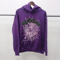 Unisex laisvas džemperis su 3D voratinklio raštu Streetwear stiliaus rudens kasdienis džemperis Small violetinė