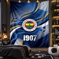 Sieninis gobelenas Fenerbahçe FC spaudinio audinys svetainei, miegamajam, namų dekoravimui 100cmx150cm gray