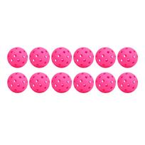 12 vnt. 74 mm 40 skylių piklbolio kamuoliukai PE plastikas Didelis elastingumas Piklbolio lauko kamuoliukai su skylutėmis Rožiniai pink