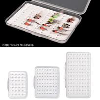 ABS Clear Lid Fly Box with EVA Foam,   Case for Trout Flies Storage, Great Fly Fishing Accessory gray