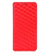 TCL 40SE Leather Phone Case: Magnetic 3D Texture, Card Slot, Stand Function, Wallet Style TCL 40SE raudona