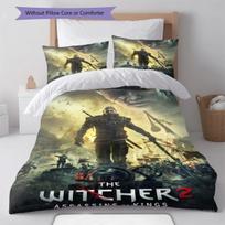 The Witcher 3 Patalynės komplektas (antklodė ir užvalkalai) Namų dekoracija Gimtadienio dovana (1 * antklodės užvalkalas + 2 * pagalvės užvalkalai, be šerdies) 135x200cm beige