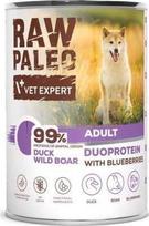 VetExpert RAW PALEO Duoprotein Duck  AND amp; Boar Adult - wet dog food - 400g