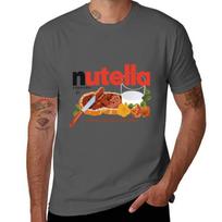 Iconic Nutella lazdyno riešutų kakavos tepalo dizaino marškinėliai Street Art spausdinimo marškinėliai L brown