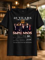 Simple Minds 48 Years 1977 2025 Band Lineup With Crown Signatures And Thank You For The Memories Unisex All TShirt L black