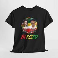 Buju Banton Beres Hammond Blessed Reggae Dancehall T Shirt Cotton Jamaican Music Fan  vintage Washed Stretched Slightly homme XS black