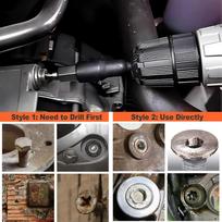15Pcs Damaged Screw Extractor Set High Carbon Steel 3/8in Drive Hex Screw Remover Kit for Repair Maintenance gray