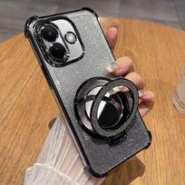 Skirta Redmi Note 17 Pro 5G Keturių kampų smūgiams atsparus Blizgantis Veidrodinis Laikiklis Padengtas Silikoninis Dangtelis Skirta Redmi Note 17pro Oro Pagalvių Korpusas Redmi Note 17 pro 5G juoda