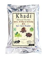 Khadi Natural Herbal Amla Aritha & Shikakai Shampoo Hair Care Powder - 100Gm - Natural Cleansing - Dandruff & Hair Fall Control - Suitable For All beige