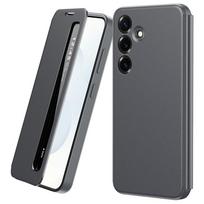 Samsung Galaxy S25 FE Smart View Window Leather Case, Gray