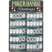 Playing Card Metal Tin Sign Wall Art 20x30cm gray