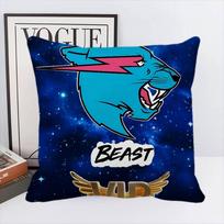 Game Blogger M-MrBeast Vintage Pillow Case Square Pillow Bedroom Sofa Leisure Comfort Cushion Car Home Decoration 24x24Inch