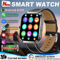 New Smart Watch Man 1000mAh Long Standby Outdoor Smartwatch Men IP68 Waterproof Heart Rate Sport BT Call Big Battery Smart watch black