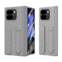 For Google Pixel 9 Pro Fold Anti-Drop Thin Hinge Case with Strap & Kickstand For Google Pixel 9 Pro Fo pilka spalva