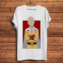 Vienas smūgis Man Saitama rimtas smūgis manga kadras marškinėliai, unisex anime gatvės stiliaus marškinėliai, 100% medvilnės laisvalaikio trumpomis rankovėmis viršus M pilka