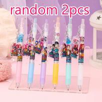 Cute Acrylic Pendant Gel Pen K-POP Demon Hunters ST Tip Press Pen Black Ink Writing Pen 0.5mm for School Stationery Gift pink