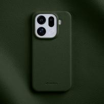 Melkco Viršutinio Sluoksnio Karvės Odos Originalios Odos Dėklas Telefonui Oppo Find X9 Ultra X9Pro Find X8 Pro X8S Plus + Objektyvo Rėmelio Dangtelis OPPO Find X9 žalia