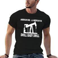 American Soil American Oil Drill Baby Drill TShirt Industrial Work Tee Shirt 3XL black
