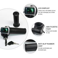 24V/36V/48V Electric Bike Twist Grip Throttle with LCD Battery Display Electric Bicycle Throttle Grip with Power Indicator black