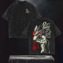 Manga Chainsaw Man Aki Hayakawa T-shirt Vintage Washed Oversized T Shirt Men Women Clothes High Quality Polyester Short Sleeve Tee 2XL black
