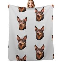 Kelpie - Australian Kelpie Throw Blanket Soft Solid Color Blanket for Couch Bed 75cm*90cm white