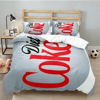 Stay Crisp Coca-Cola 3 dalių patalynės komplektas, Idealiai tinka 1 vnt. antklodės užvalkalui ir 2 vnt. pagalvių užvalkalams, Puikiai tinka gerbėjų dovanai, Idealiai tinka miegamajam, bendrabučiui 140cmx210cm red