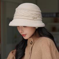 Women S Vintage Literary Warm Fisherman Hat Autumn Winter Commuter Hat One Size smėlis