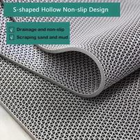 Neslystanti PVC vonios ir dušo saugos kilimėlis - Lengvai valomas tuščiaviduris geometrinis grindų kilimėlis su drenažo skylutėmis, Lengvai valomas 60x90cm pilka spalva