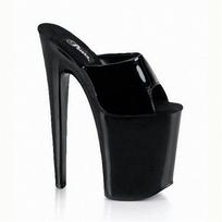 Moterų aukštakulnės basutės 20 cm aukščio kulnas Podiumo modelis Podiumo scenos basutės Didelio dydžio Stiletto YKC 38 black