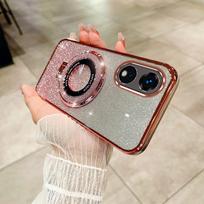 Prabangus su laikikliu Glitter Case Realme 12 Pro 11ProPlus 10 12Lite 11Pro C67 C65 C55 C53 C35 C33 C31 C30 Dėklo laikiklio dangtelis Realme 12 5G rožinė