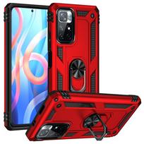 Shockproof Armor Bumper Case For  Redmi Note 12 13 10 11 9 Pro Max 11S 11T 10T 9T 10C 9S 10S Plus 4G 5G Metal Ring Cover Redmi Note 13 Pro 5G red