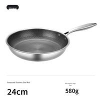 Nerūdijančio plieno nelimpantis korėto dugno wok, tinkamas indukcinėms ir dujinėms viryklėms With Lid gray