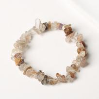Natūralaus citrino skaldytų akmenukų elastinis apyrankė: Netaisyklingos neapdoroto akmens karoliukai šviežio, universalaus stiliaus 5-8mm Bead beige