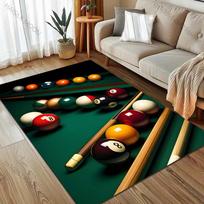 HD Snookered Biliardo Kamuolių Spaudinio Kilimas Svetainei Miegamajam Sofai Durų Kilimėlis Dekoras Sofos Stalo Plotas Kilimas Neslystantis Grindų Kilimėlis 40x60cm (16x24in) black
