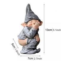 13cm/5.1Colio Juokinga Kakojančio Nykštuko Statulėlė Išdykusi Dervos Nuoga Miniatiūrinė Nykštuko Figūrėlė Namų Sodo Vejos Dekoracija gray