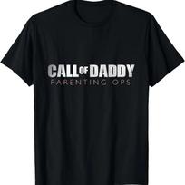 Juokingi tėčio marškinėliai Call of daddy Tėvystės Ops Dovana XXXL juoda