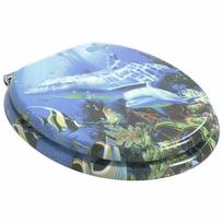 Soft Close Toilet Seat Blue 44 x 38 cm MDF Panel