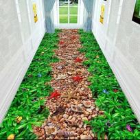 3D koridorius žalias sodo takas ilgas kilimas svetainės dekoravimas namų praėjimas neslystantys grindų kilimėliai modernus prabangus prieškambario dekoras kilimas 40cmX60cm green
