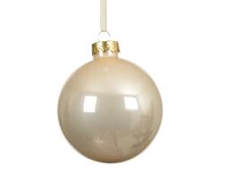 Stiklinis kalėdinis eglės žaisliukas BAUBLE ENAMEL, šampaninės sp., 8 cm, 1 vnt