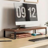 Computer Monitor Stand Wooden Desktop Organizer Multi-Functional Display Elevated for Home Office Desk Sturdy Laptop Storag Rack black