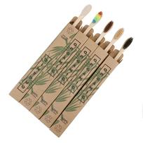 8 viename bambukiniai dantų šepetėliai dantenų valymui tvarūs minkšti bambukiniai dantų šepetėliai spalvingi beige