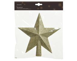Eglės viršūnė TREETOPPER GLITTER, šv.auksinės sp., 4,2 x 19 x 19 cm