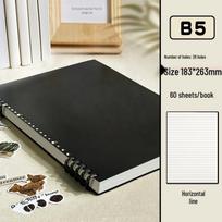 Detachable Ring Binder Spiral Notebook: Hand-friendly, Loose-leaf with Ruled and Grid Cornell Pages black
