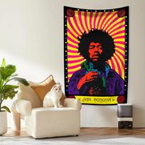 Roko Muzikos Legendų Gobelenas Jimi Hendrixo Vintažinis Sieninis Kabinamas Kilimas Miegamojo Ar Namų Dekoras Koncerto Fono Audinys 100X70CM yellow