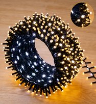 Elektrinė girlianda SNAKE LIGHT, IP44, 1000 LED šiltai geltonos + 660 LED šaltai baltos sp., 6 W, krioklio efektas, 30 m