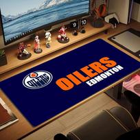 Edmonton Oilers Color Mouse Pad Large Gaming Table Cushion Non-slip Laptop Tablet Big Mousepad XXL Mat Mini PC Playmat With Lock edge 30cmx80cm(11.8x31.5inch) blue