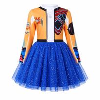 Witch Hunter clothes, European and American Halloween K-Pop Rumi play clothes girls stage dress gauze skirt children's 150 orange