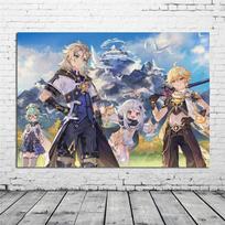 „Genshin Impact“ plakatų žaidimas Animacija Drobė Tapyba Miegamasis Bendrabutis žaidimų kambarys Namų sienų dekoro palaikymas Paveikslėlio pritaikymas 40X60cm Unframed