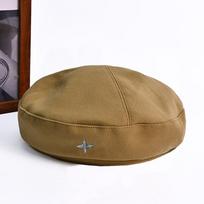 Silver Label Retro Four point Star Beret Hat for Lady FallSeason and ColdSeason BrandNew DailyWear Versatile Painter Hat Showing Face Small Pumpkin One Size brown